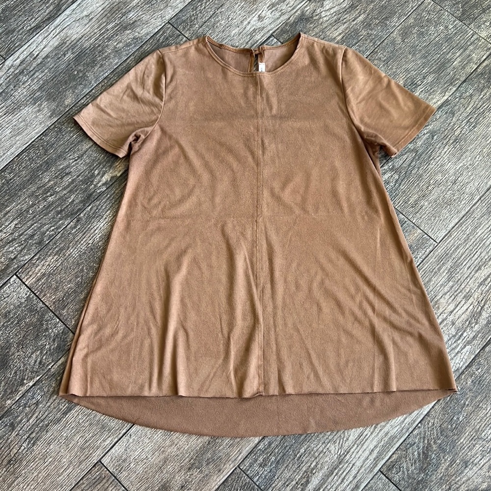Yellow chair suede top